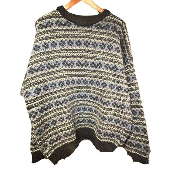Vintage R&R Casuals Fair Isle Shetland Wool Sweater XL - Picture 2 of 7